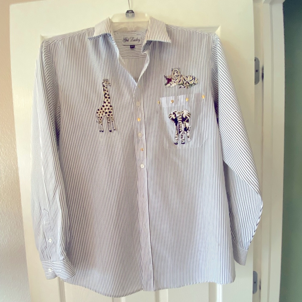 Get Lucky Blouse with Animal Appliqués